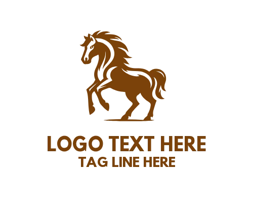 Horse Shield Emblem Strong Logo