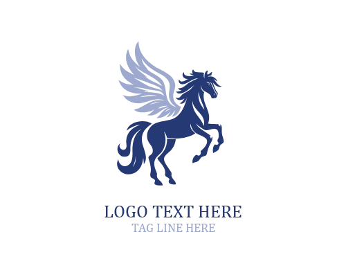 Horse Wings Crest Logo