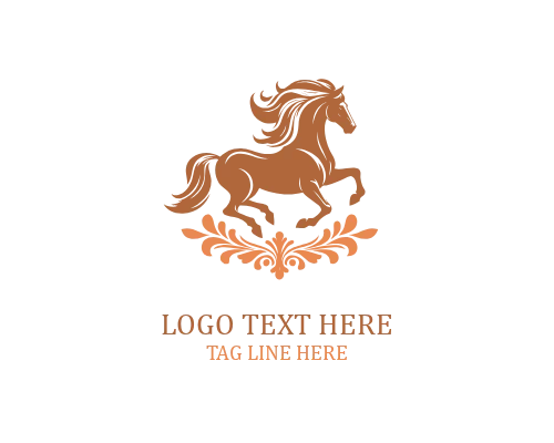 Horse Wings Shield Logo