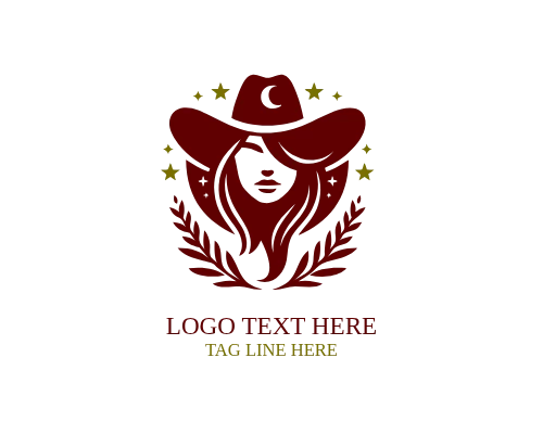 Horseback Cowgirl Silhouette Logo
