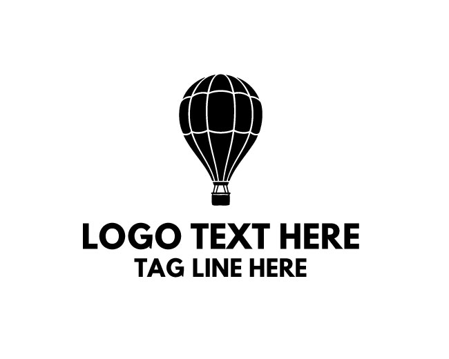 Hot Air Balloon Flying Design Logo