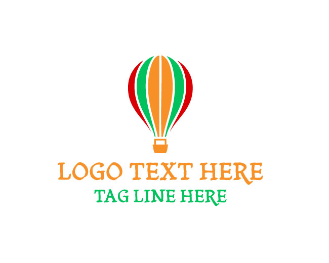 Hot Air Balloon Skyline Design Logo logo template preview