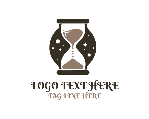 Hourglass with Celestial Night Sky Logo