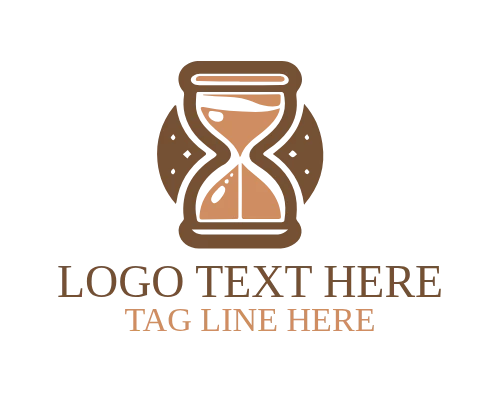 Hourglass with Flowing Sand and Ocean Waves Logo