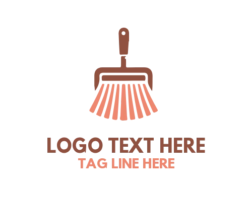 House Broom Cleaner Logo