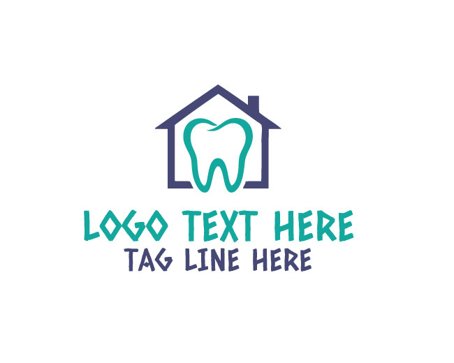 House Dental Tooth Design Logo