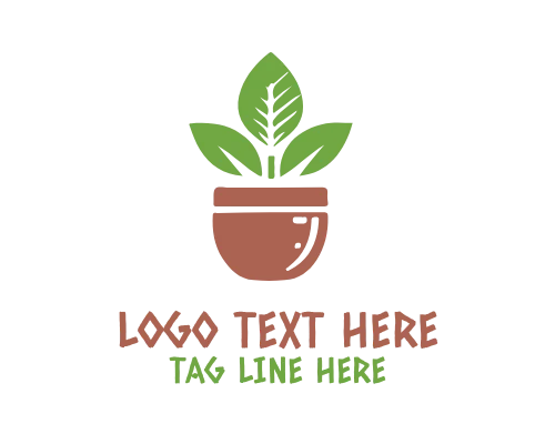 Houseplant Pot Botanical Logo