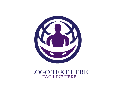 Human Globe With Heart Logo