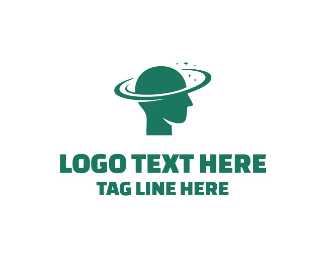 Human Mind Planet Discovery Design Logo