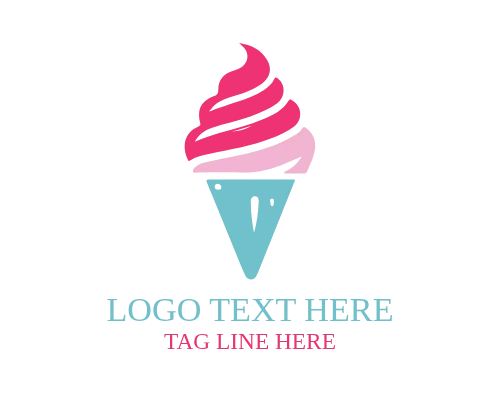 Playful cone-style ice cream logo