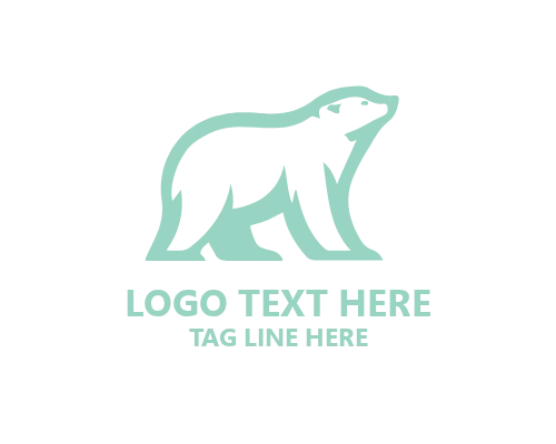 Ice Sculpture Polar Bear Logo for Creative and Arctic Brands