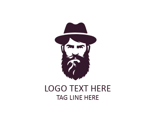 Iconic Beard Face Brand Logo