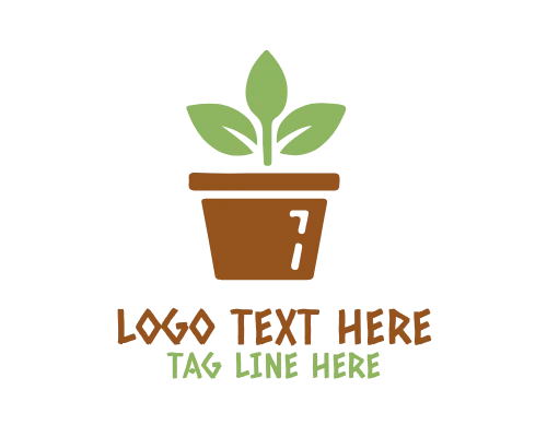 Indoor Plant Pot Icon Logo