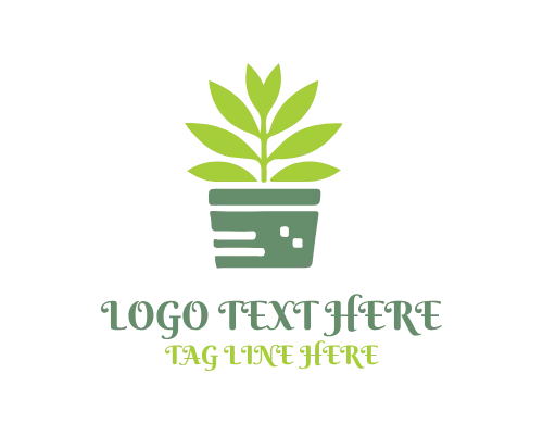 Indoor Plant Pot Nature Logo