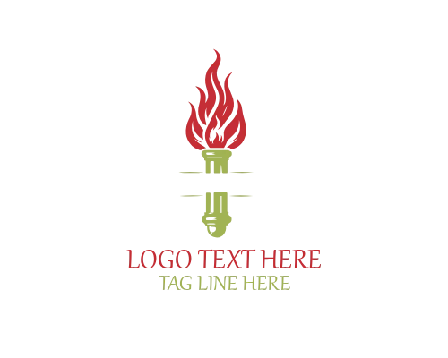 Industrial Flame Pillar Logo for Manufacturing and Energy Industries