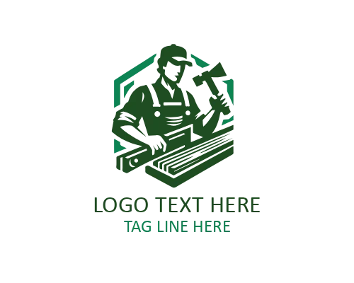  Industrial Tools Carpenter Logo
