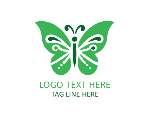  Ink Brush Butterfly Logo