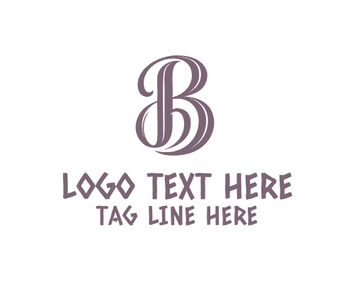 Ink Calligraphy letter B Logo