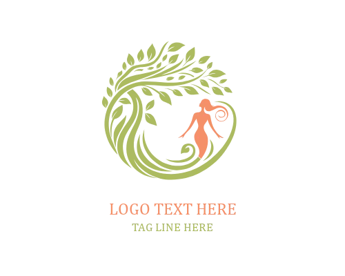 Inner Calm Woman Tree Logo