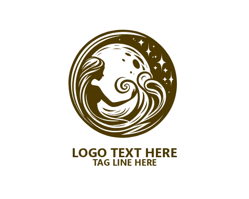 Inner Queen Moon Woman Logo