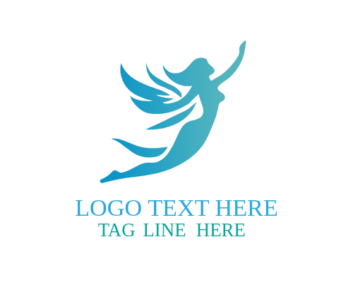 Inspirational Flying Woman Logo for Motivation