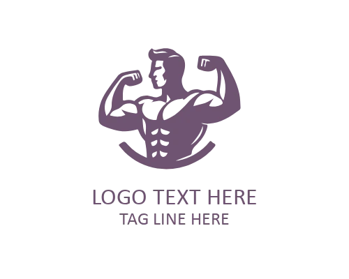 Iron Gym Muscular Man Logo