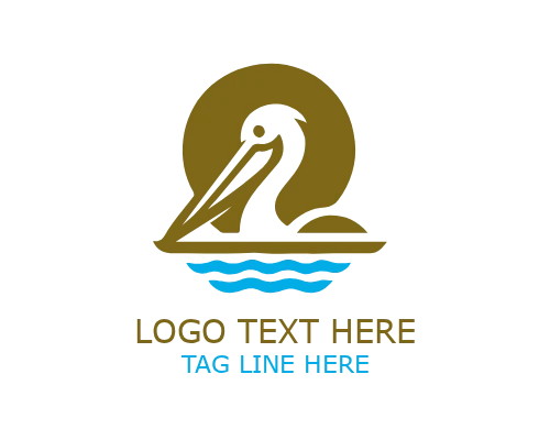 Island Pelican Logo for Tropical, Coastal, and Marine Brands