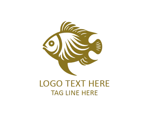 Island Sunset Tropical Fish Flat Logo
