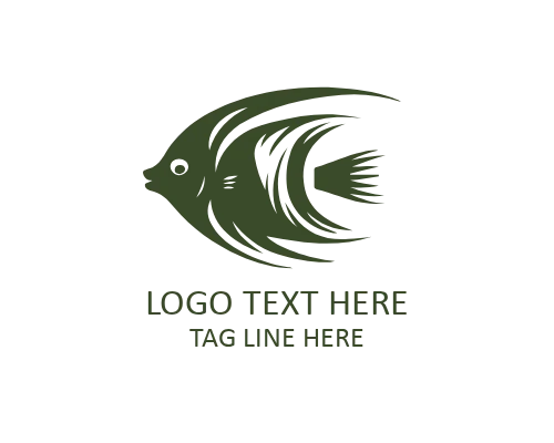 Isometric Tropical Fish Flat Logo