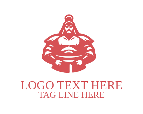 Japanese Wrestling Mascot Vector Logo