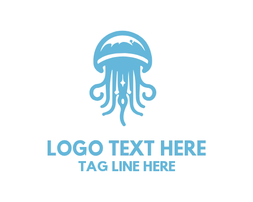 Jelly fish Marine Waveflow Logo