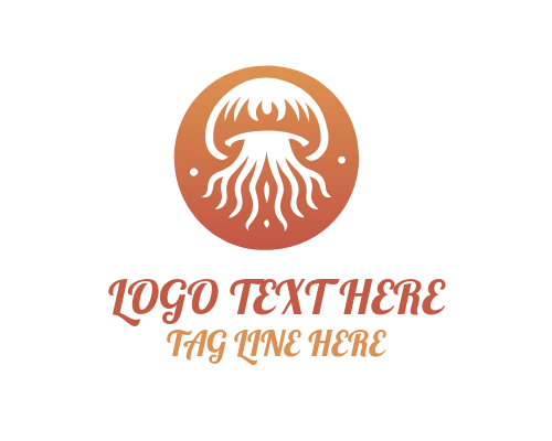 Jellyfish Underwater Life Logo