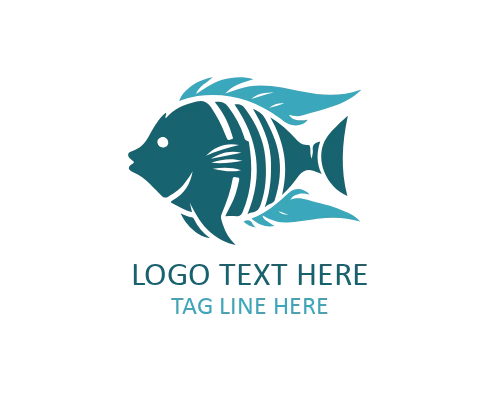 Joyful Swim Tropical Fish Flat Logo