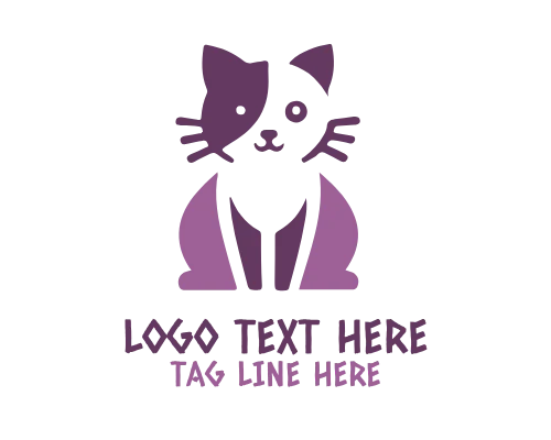 Jumping Cat Silhouette Logo
