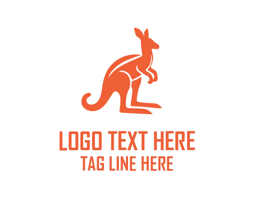 Jumping Kangaroo Emblem Logo