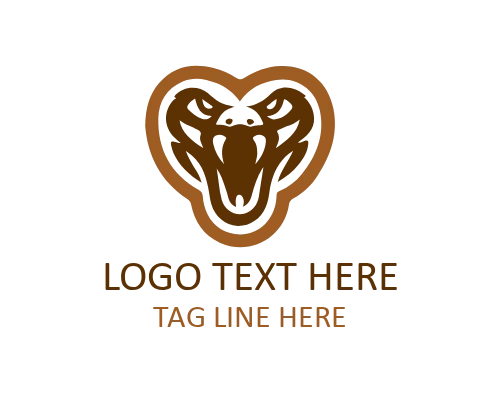 Jungle Coiled Viper Snake Logo