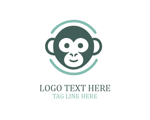 Jungle Sketch Monkey Logo