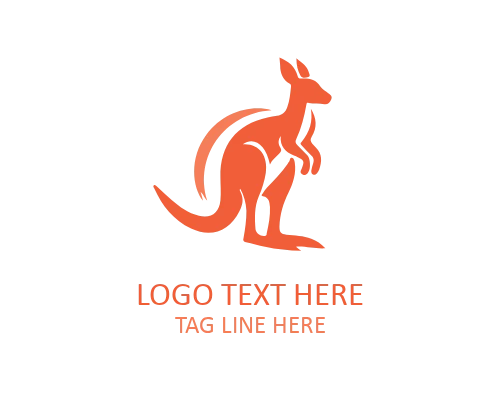 Kangaroo Abstract Mark Logo for Modern Identity