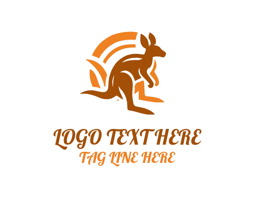 Kangaroo Circle Emblem Logo