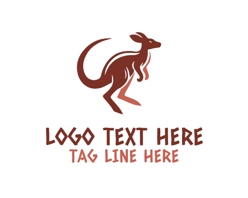 Kangaroo Jump Silhouette Logo