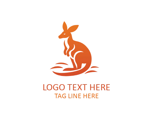 Kangaroo Modern Badge Emblem Logo for Sports Branding