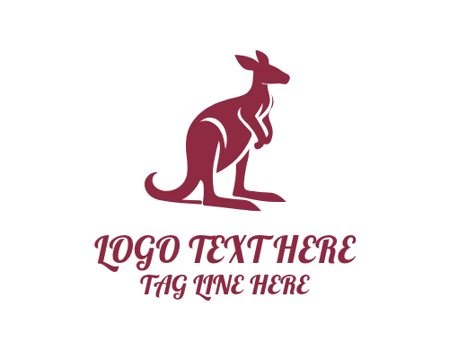 Kangaroo Nature Emblem Logo