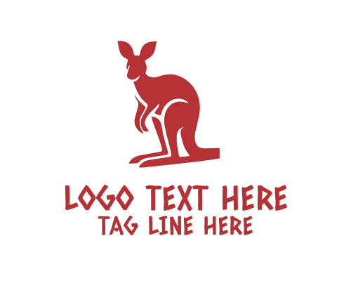Kangaroo Outline Badge Logo