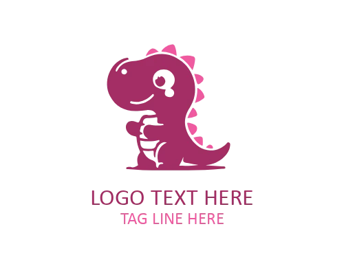 Kawaii Little Dino Cute Logo
