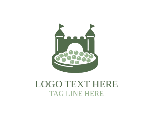 Kids Fun Bounce Castle Logo for Inflatable Rentals