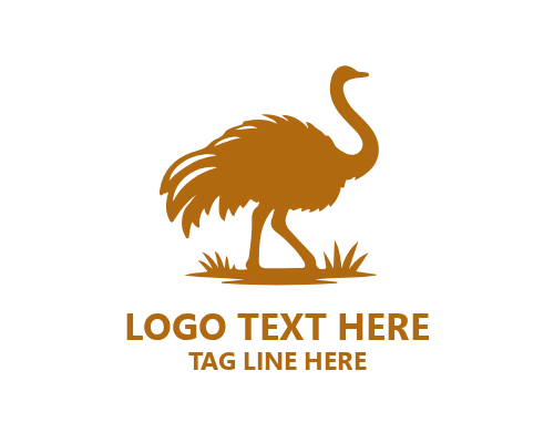 Kids Ostrich Mascot Logo