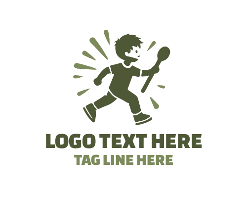  Kids Racing on Track Sports Logo