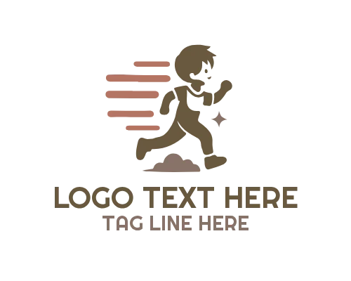  Kids Running Outdoors Happy Energy Logo