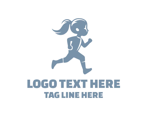 Kids Running to School Education Logo