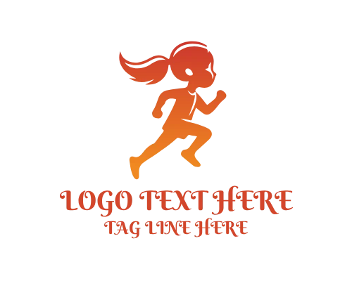 Kids Running Under Sun Fun Logo